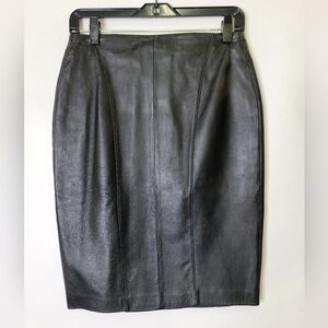 Danier soft Leather Midi Pencil Black  Skirt
